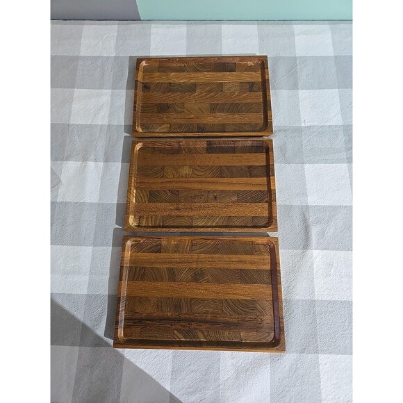 Wooden‎ Trays 9" x 6" Home Decor Rolling Trays Lot Of 3 Plant Tray - Picture 1 of 7